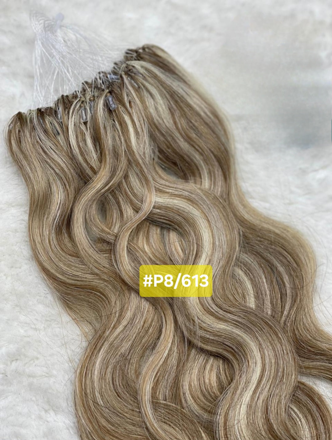 Ombre Blonde loop hair extensions in Dubai micro ring weft extensions