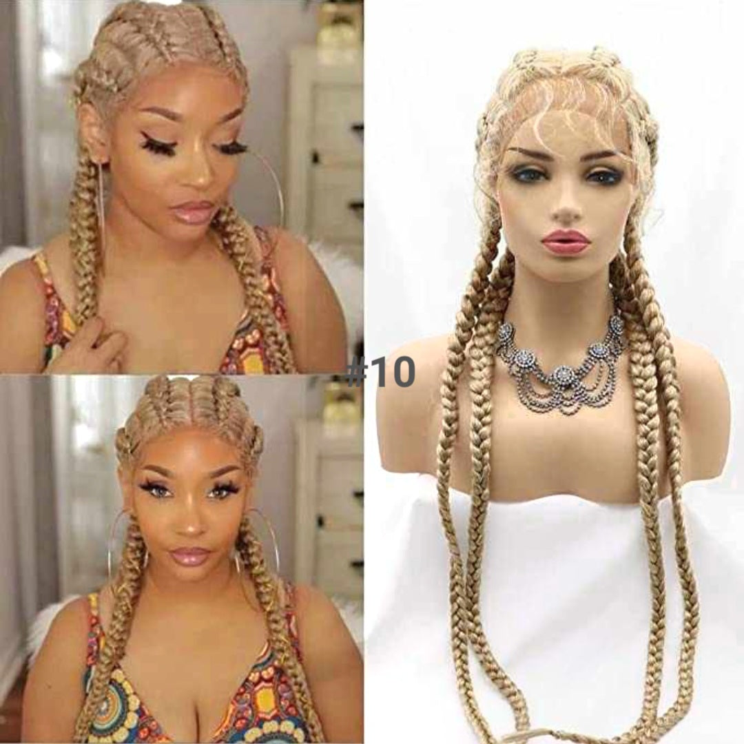 Synthetic lace front wig braid wigs for black women In Dubai - Natural Hair and Wigs