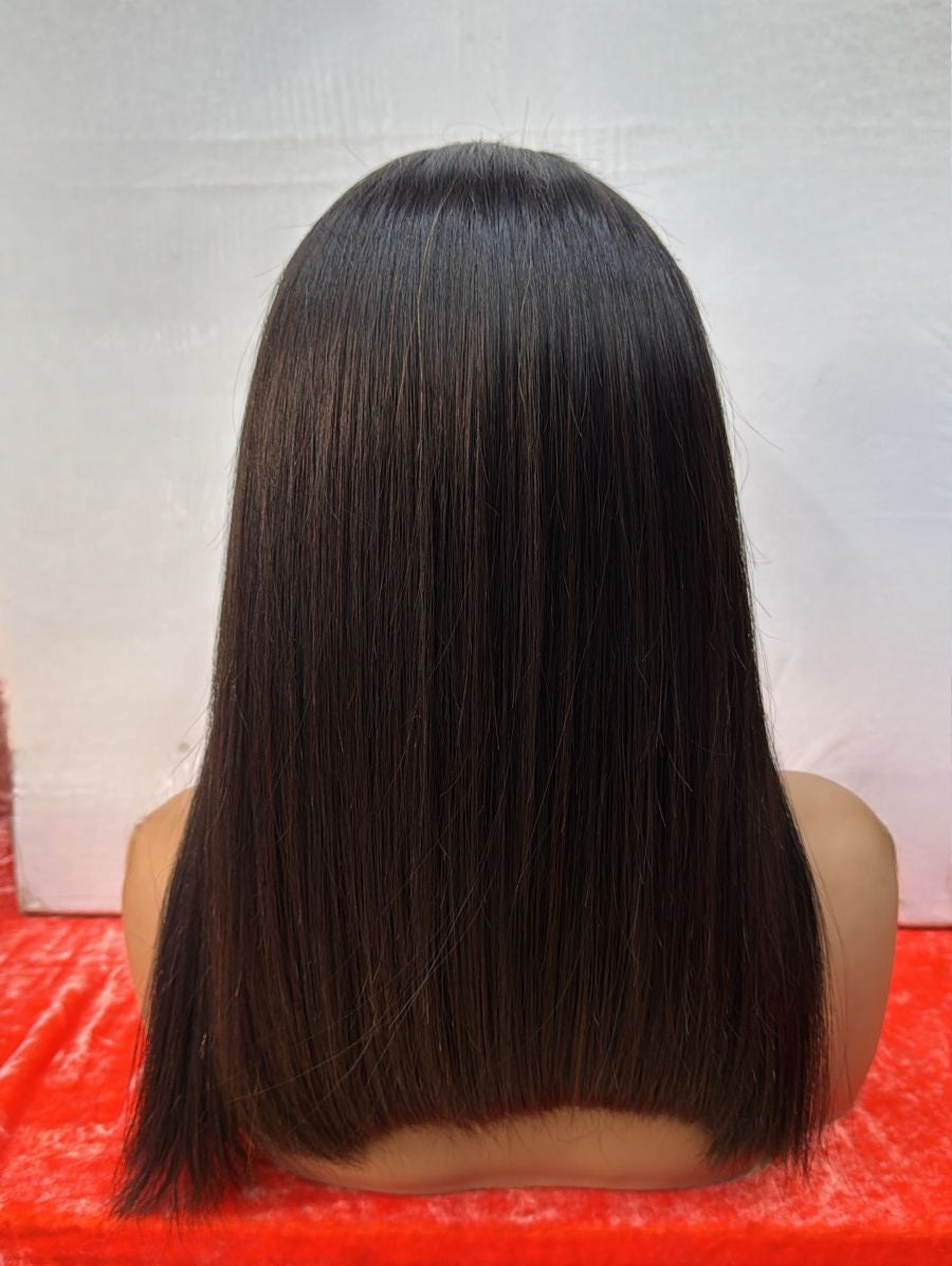 Thick volume double drawn bob wig for natural look