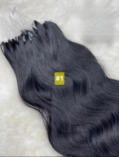 Wavy human hair micro link hair extensions UAE