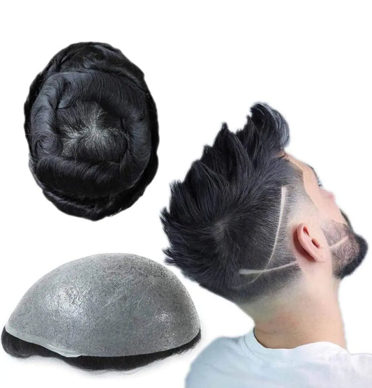 All skin Hair Natural Toupee for Men Thin Skin Male Hair Units for Men - Natural Hair and Wigs