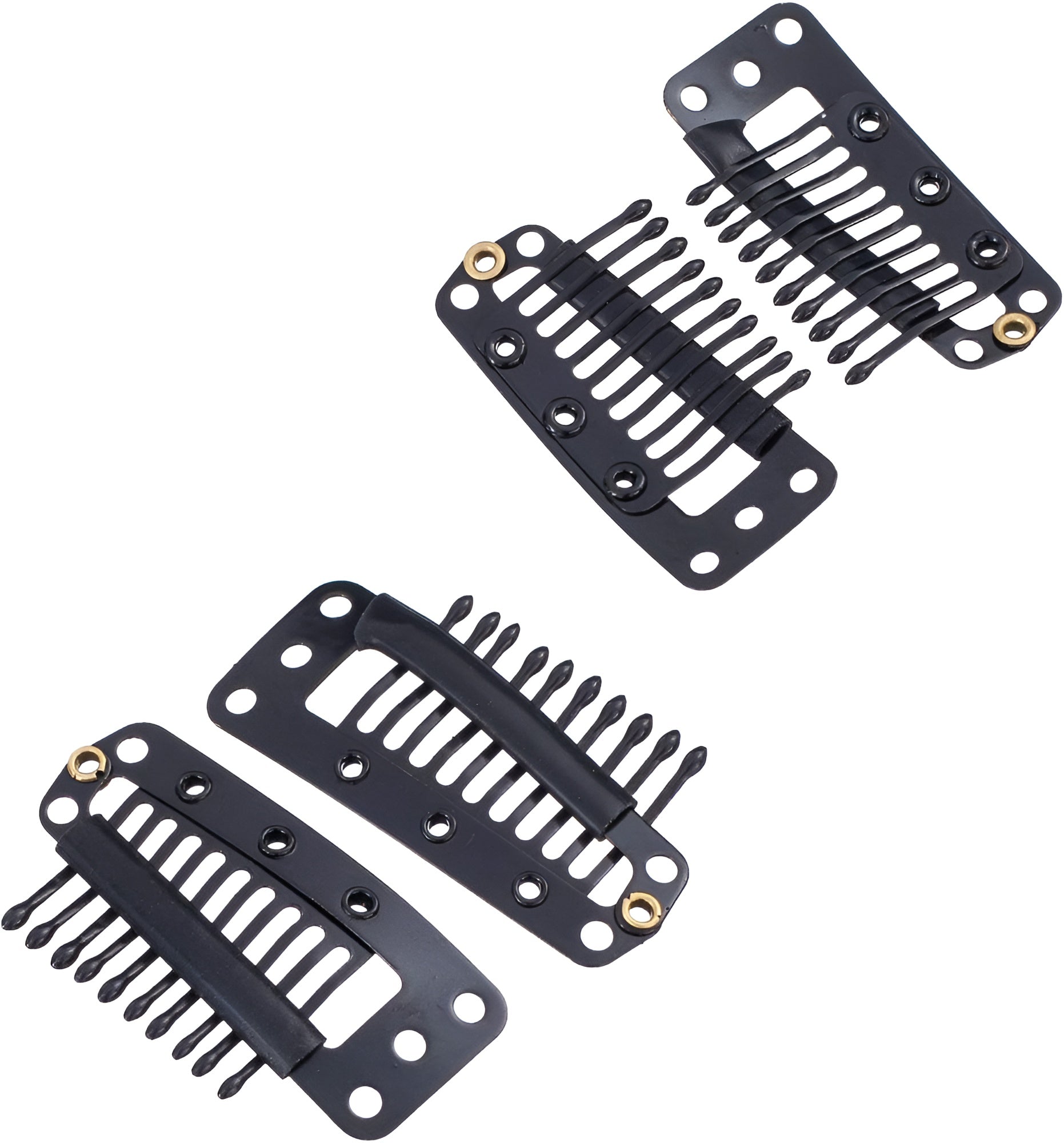 10-Teeth Snap-Comb Wig Clips with Silicone Rubber for Hair Extensions - 20 Pieces - Natural Hair and Wigs