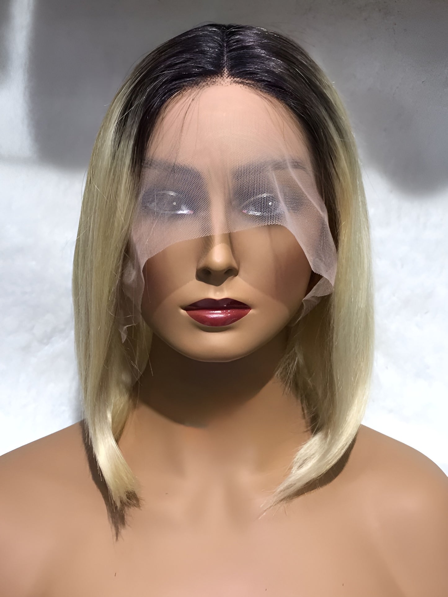 Blonde Bob Wig Human Hair Blonde Bob Wig With Black Roots Italian - Natural Hair and Wigs
