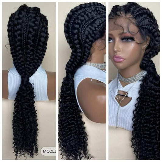 Braided Lace Wigs for Women's In Dubai ( Fiber ) - Natural Hair and Wigs