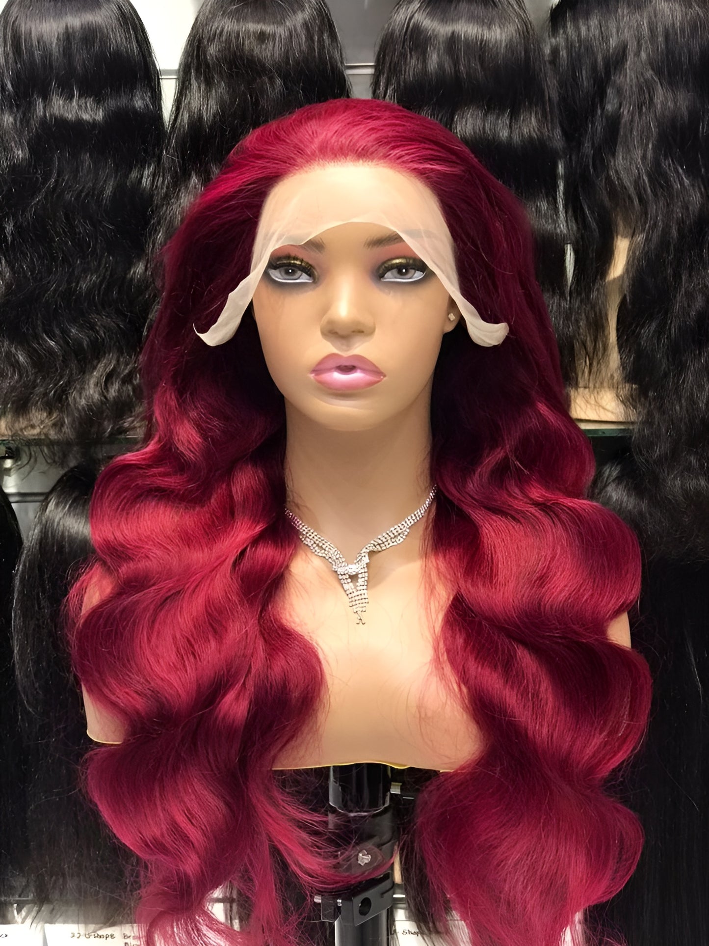 Burgundy Wig Italian Human Hair Pre-plucked Burgundy Lace Front Wig