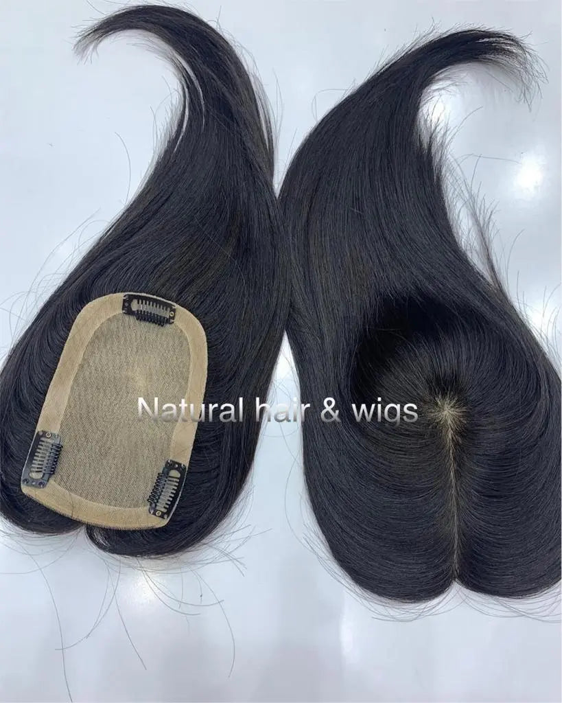 Silk Base Human Hair Topper for Women's Indian Hair Topper For Women's - Natural Hair and Wigs