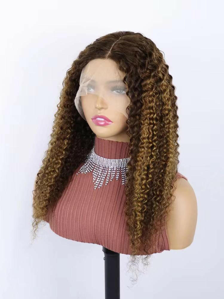 Virgin Italian Human Hair Ombre Curly Lace Wig For Black Women Dubai - Natural Hair and Wigs