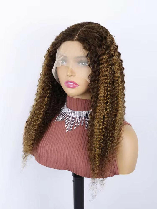 Virgin Italian Human Hair Ombre Curly Lace Wig For Black Women Dubai - Natural Hair and Wigs