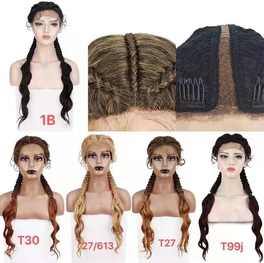 Natural Looking Box Braided Wig with Body Waves Ends - Natural Hair and Wigs