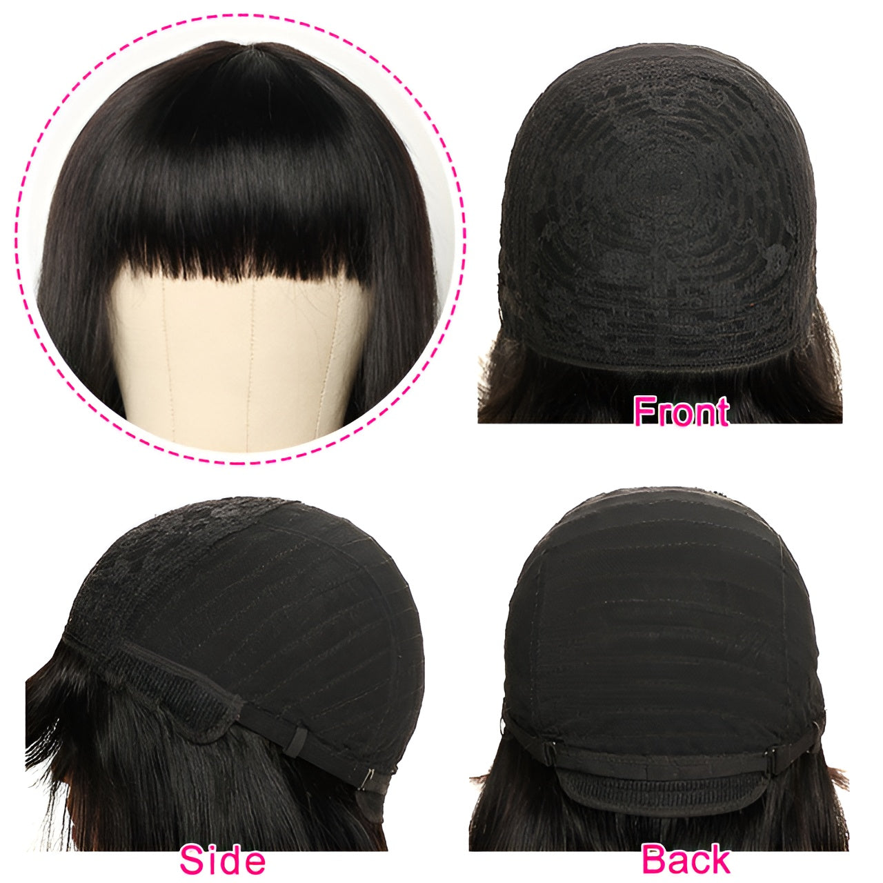 Human Hair Curly Fringe Wig Curly Human Hair Bang Wigs Italian