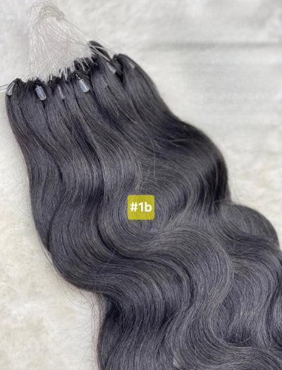 human hair micro loop extensions body wave natural color
