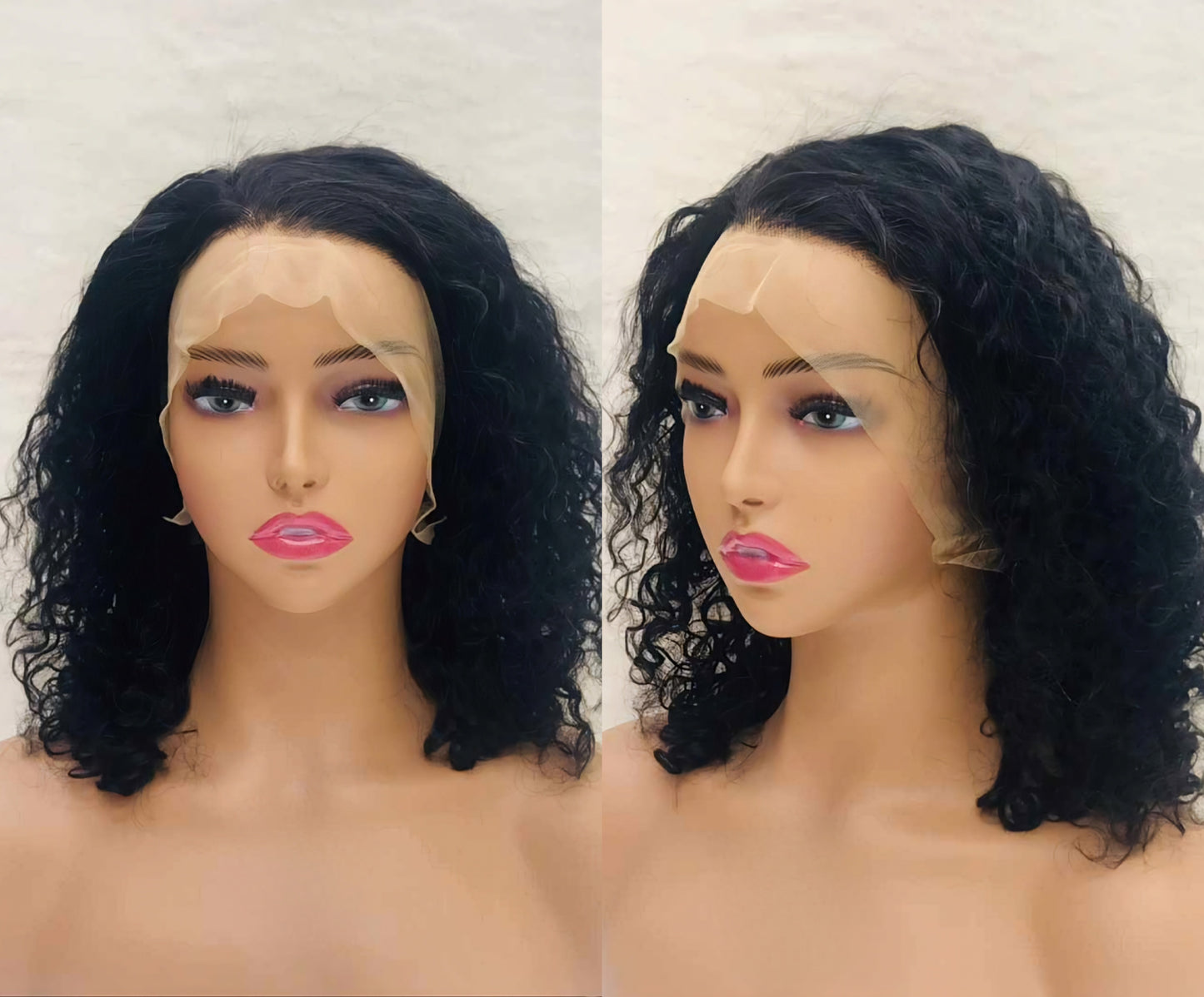 Ombre Curly Bob Wig Peruvian Human Hair Honey Ombre Lace Wig
