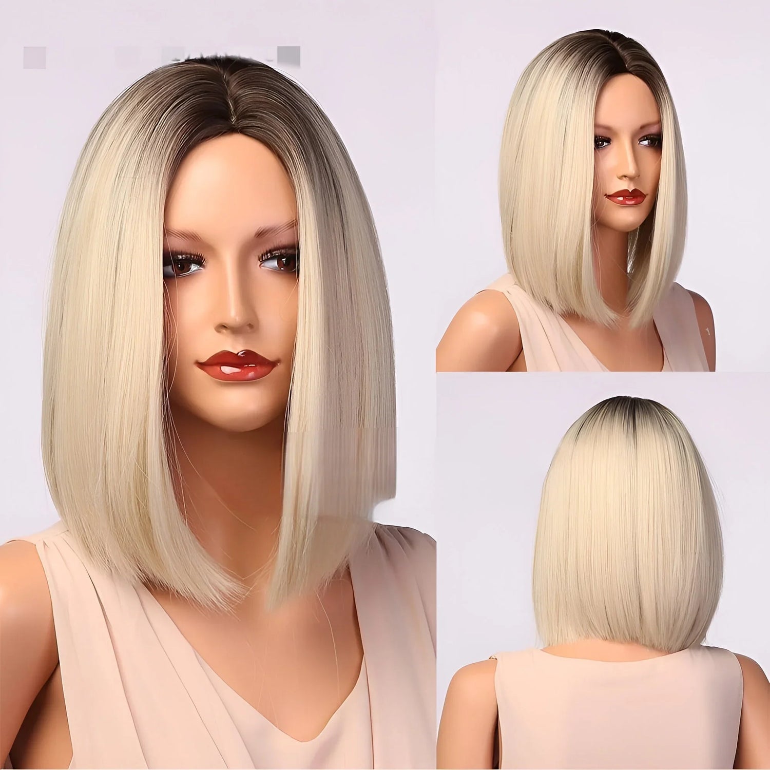 Human Mix Wigs with Synthetic - Natural Hair and Wigs