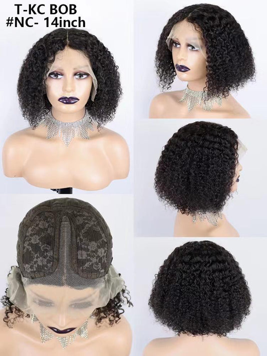 KINKY CURLY HUMAN HAIR BOB WIG