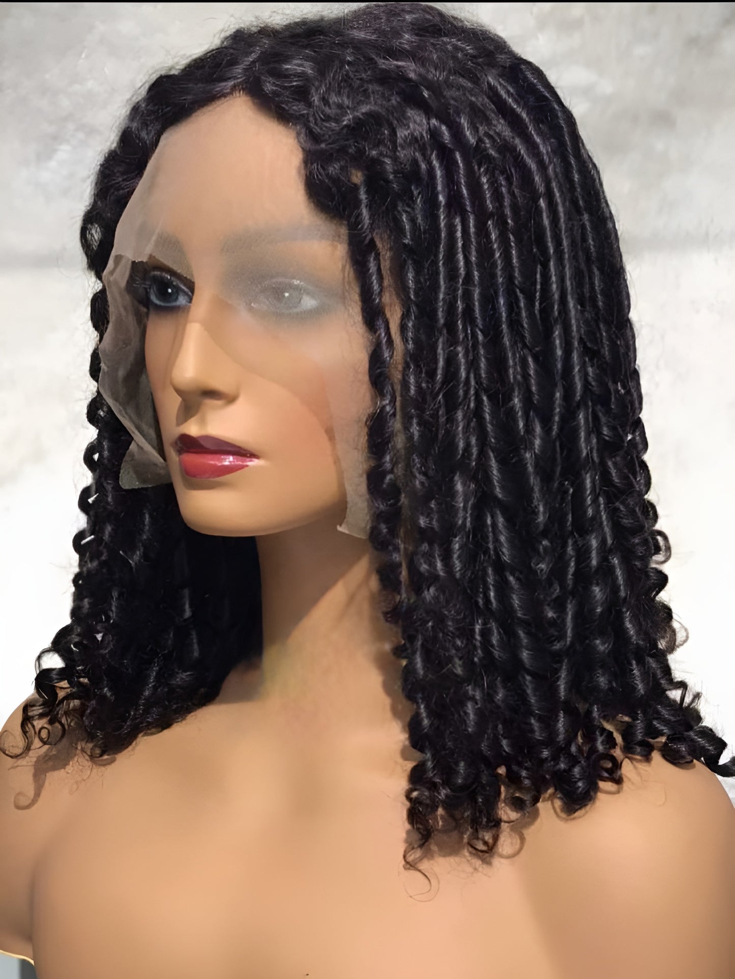 real human hair curly lace front wig black