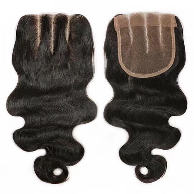 Human Hair Closure Virgin Indian Human Hair Closure with Baby Hair - Natural Hair and Wigs