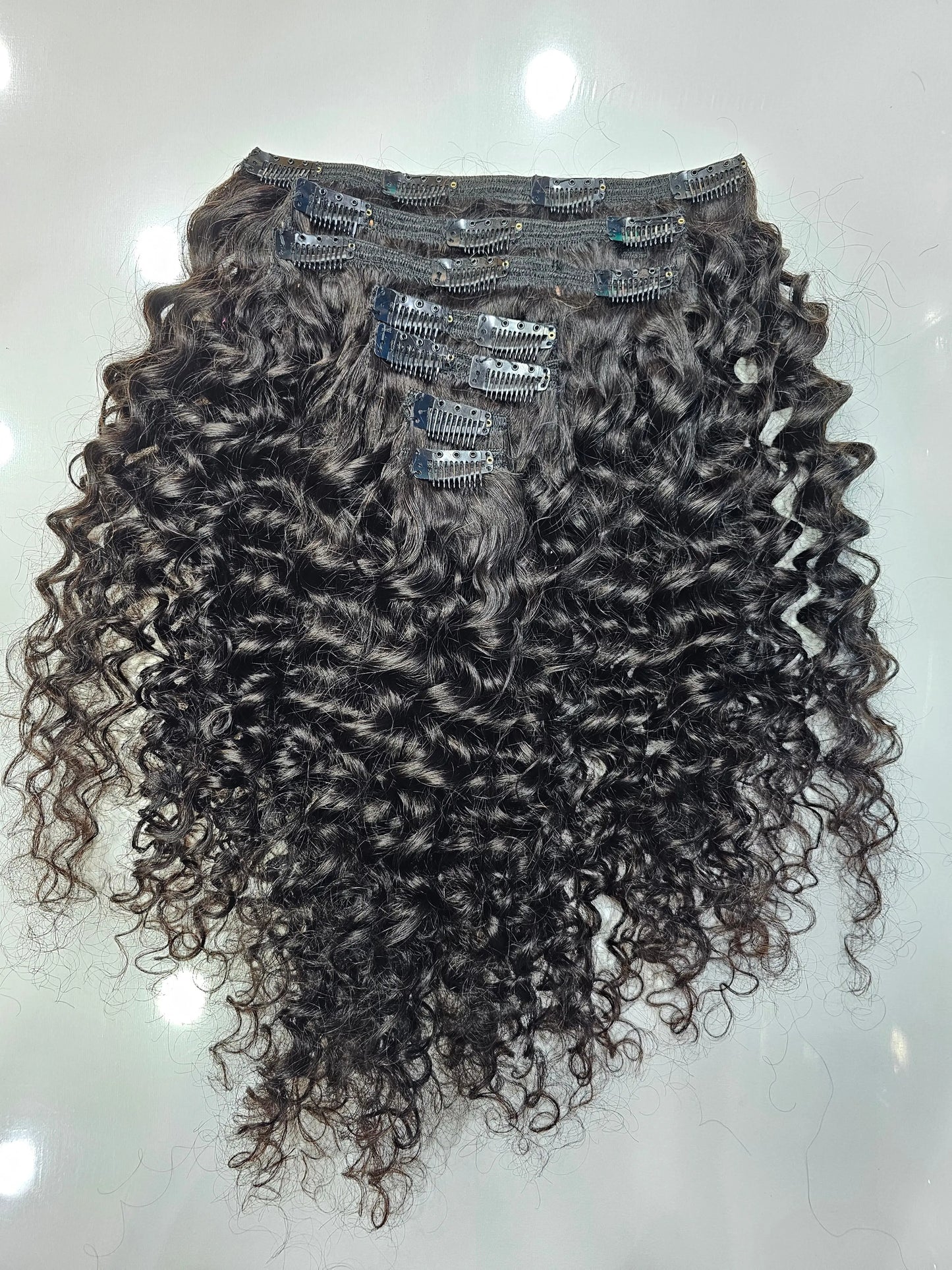 Set Clip on Extension Hair Virgin Italian Human Hair Clip In Extension - Natural Hair and Wigs