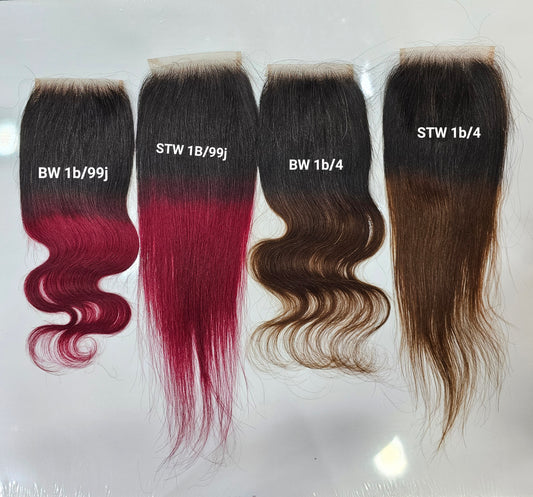 1b/99j human hair closure
