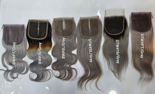 gray human hair closure, 1b/gray human hair closure
