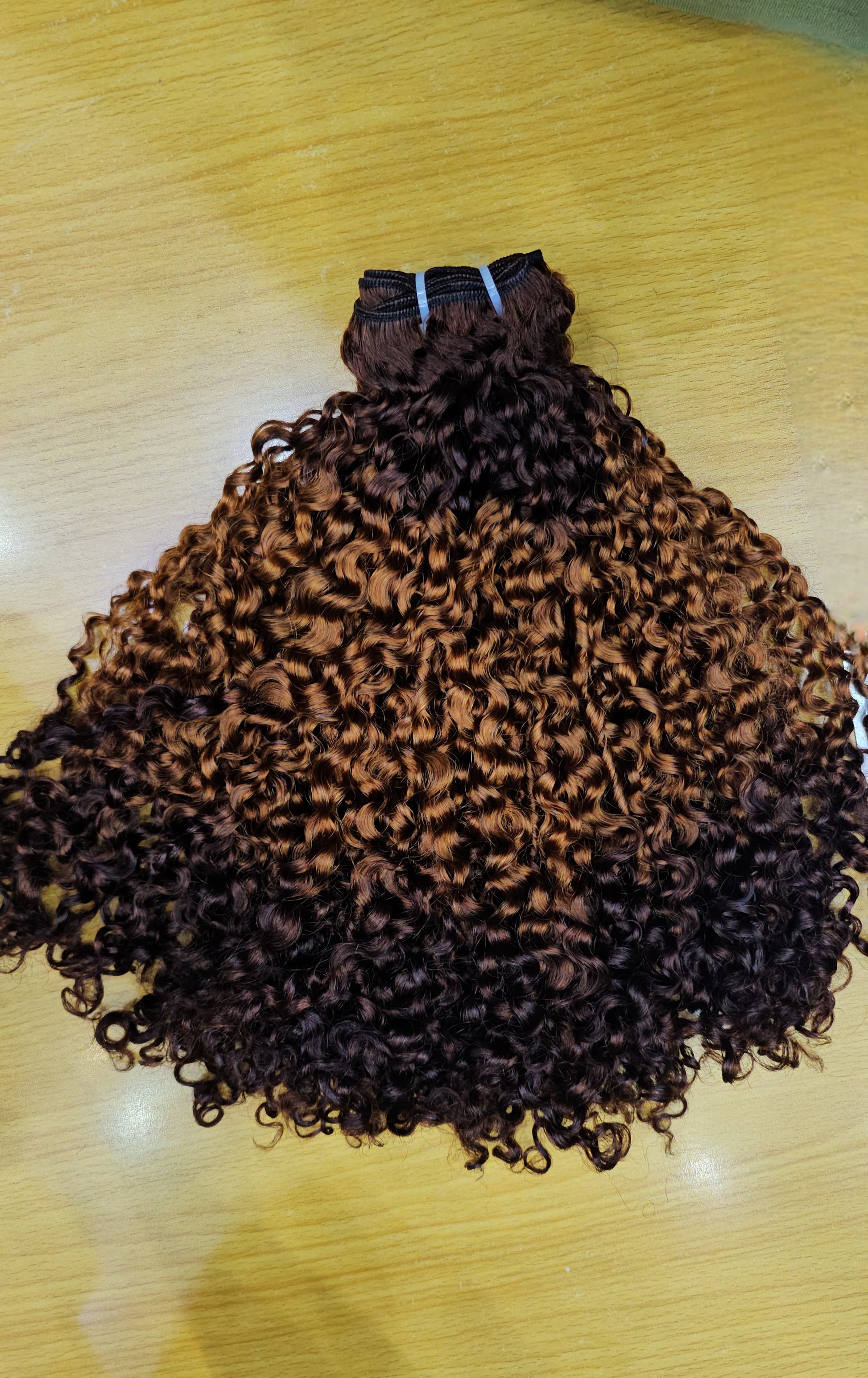 Best Quality Brown Highlight Curly Human Hair Bundles Premium Vietnami - Natural Hair and Wigs