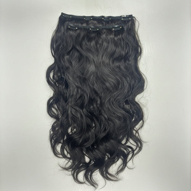 2 Piece Clip in Hair Extensions Body Wave Clip in Hair Extensions UAE