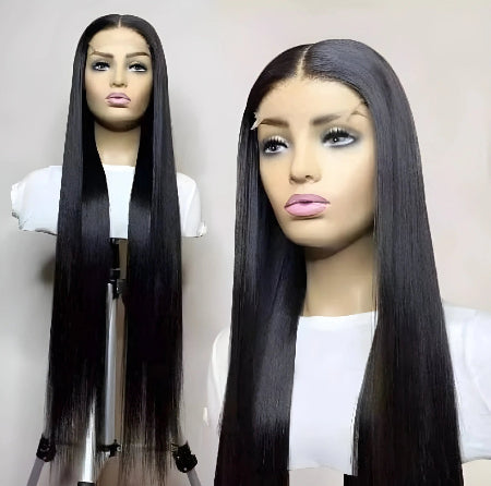 Long Human Hair Lace Wig Indian Human Hair Closure Wig for Women. 40 inch long lace wig. 