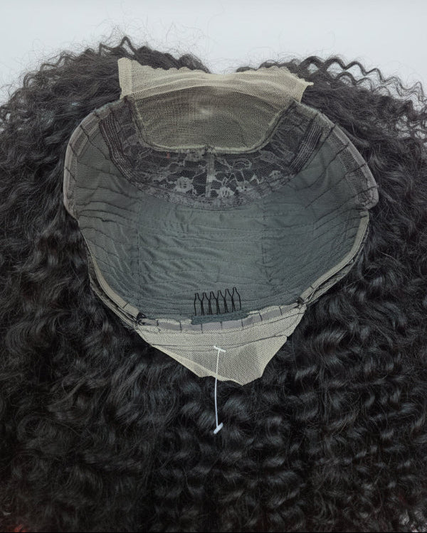 Kinky Curly Wig with natural black curls