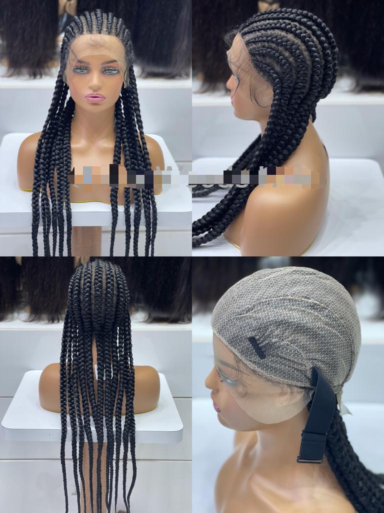 Braided Full Lace Front Wig Double Lace Box Braided Wigs Twisted