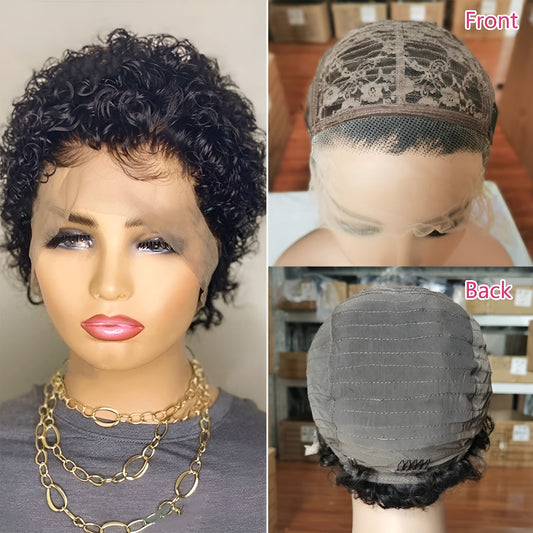 Curly Human Hair Short Wig