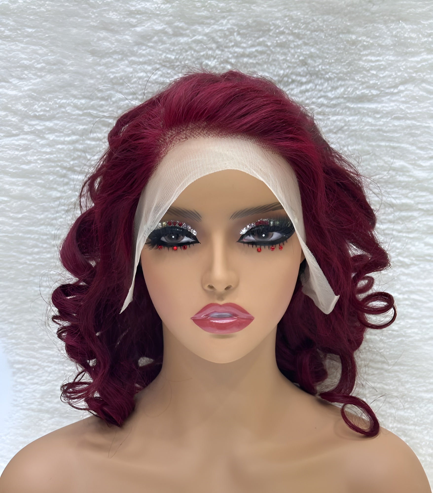 burgundy lace front wig wavy