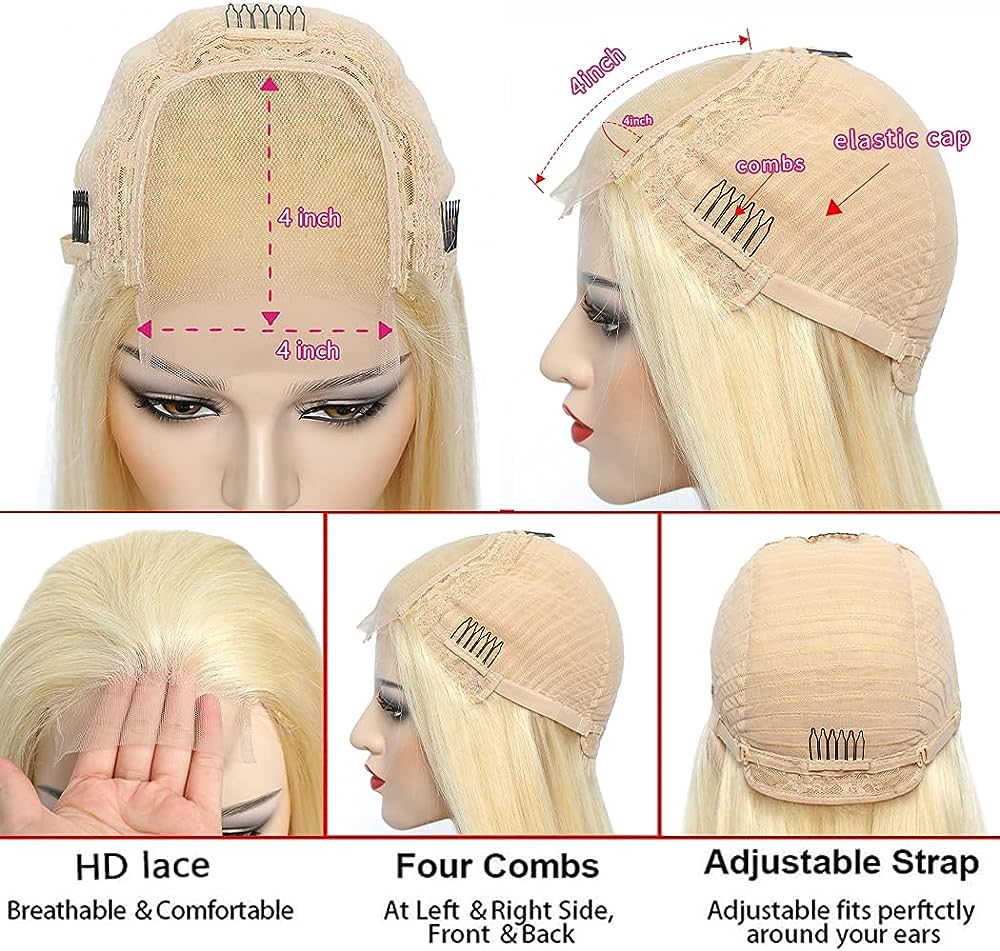 Blonde Human Hair Closure Wig for Women Italian Hair - Natural Hair and Wigs