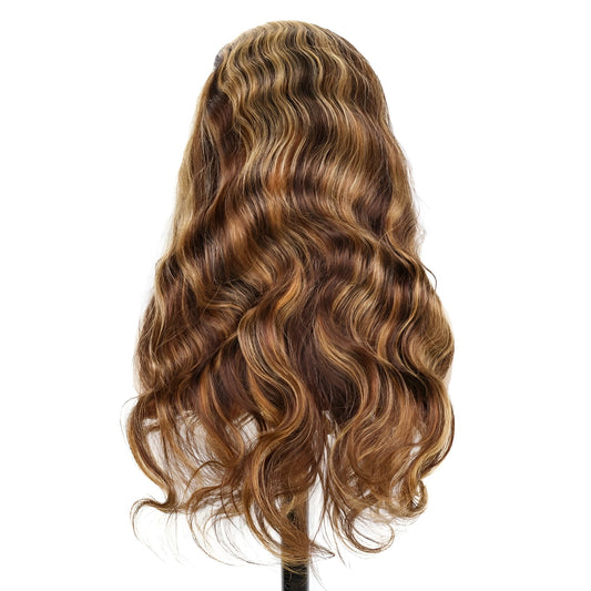Highlighted Body Wave Lace Front Italian Wig for Women Ombre Wavy Wig Natural Hair and Wigs