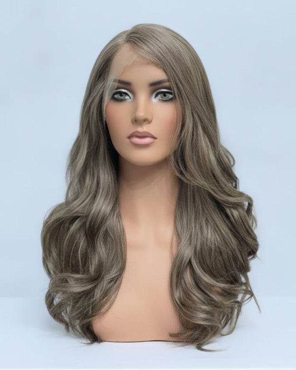 Ash Brown Wavy Wig with Long Loose Waves