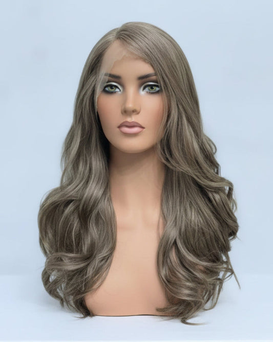 Ash Brown Wavy Wig with Long Loose Waves