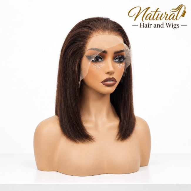 Best Dark Brown Bob Wig with Premium Human Hair and Sleek Bob Style.