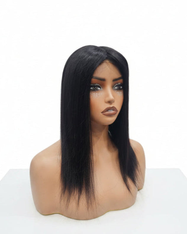 Silk base human hair topper with realistic scalp parting line