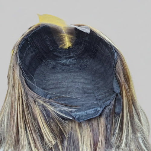Brown Highlight Black Bob Wig side profile