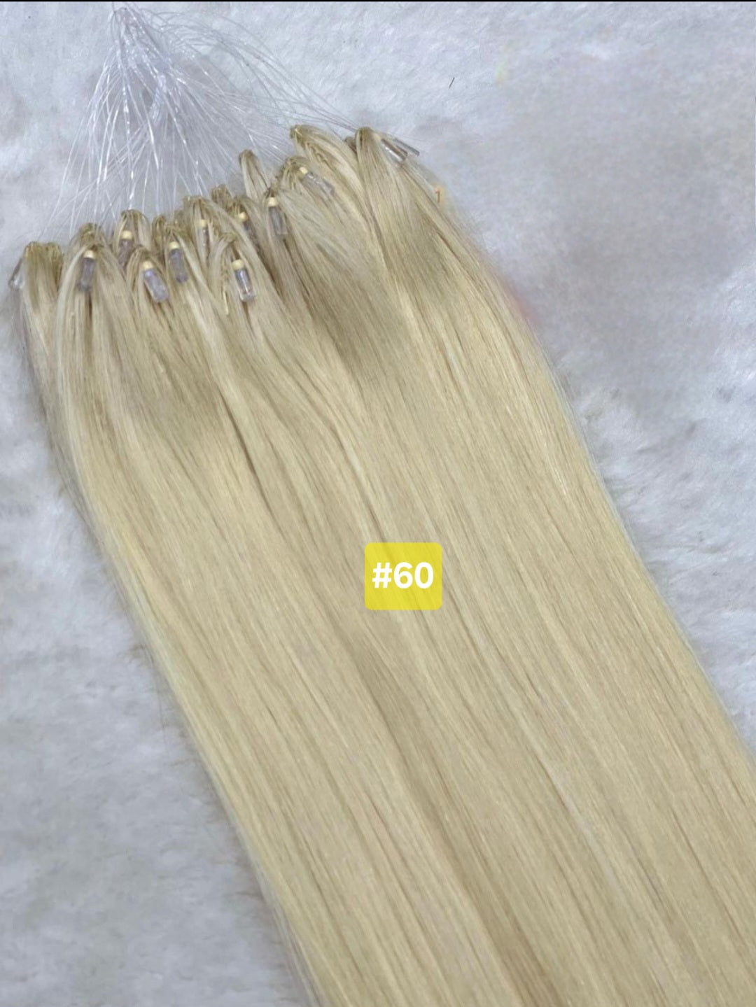 Blonde Russian Hair Extension Micro Loops silky smooth finish