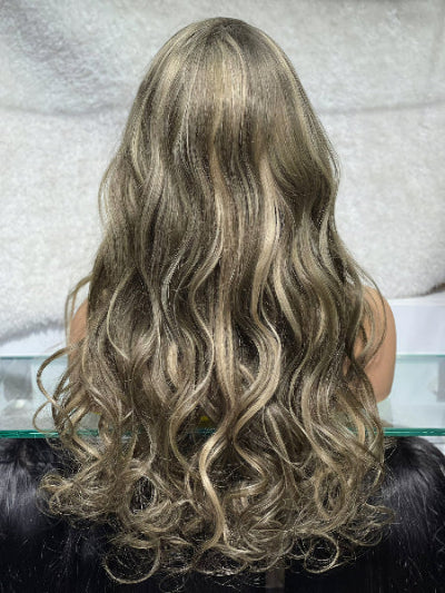 Blonde Wig with Brown Highlights  - Natural Hair and Wigs