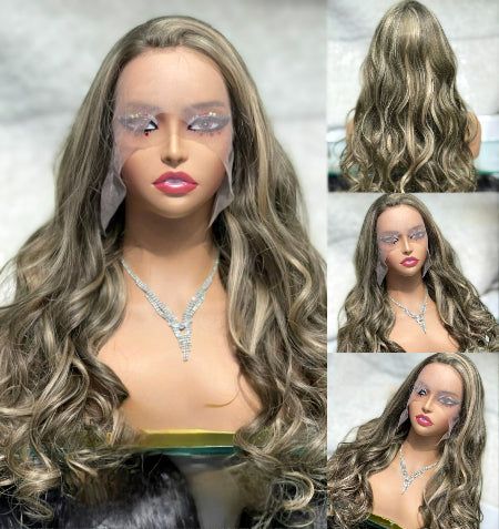 Brown Wig with Blonde Highlight Human Blonde Wig with Brown Highlights - Natural Hair and Wigs