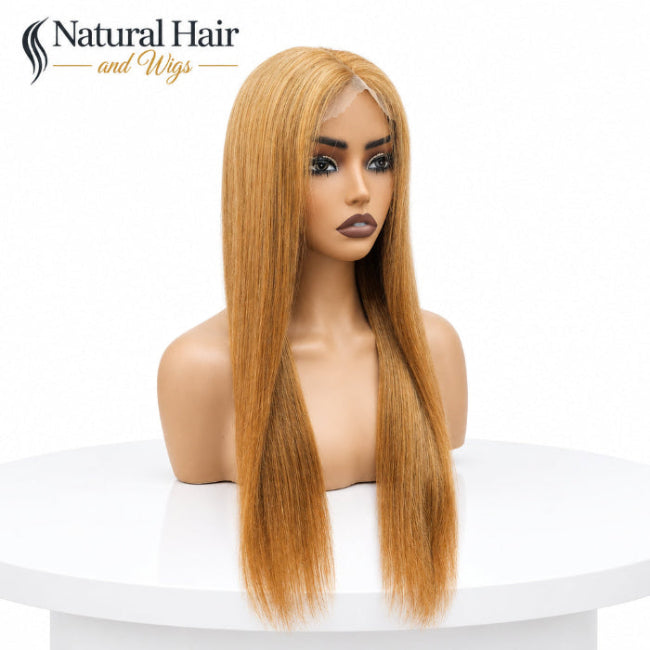 Honey tones of the Color 27 Human Hair Wig.