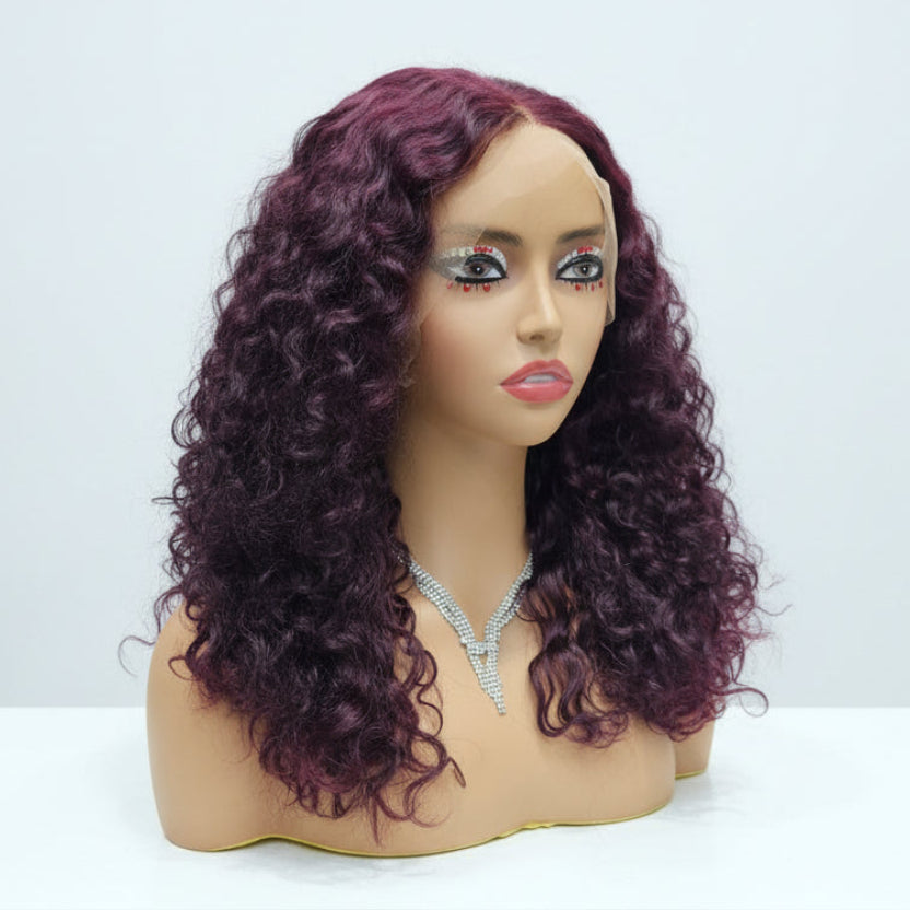 Curly Burgundy Human Hair Wig UAE