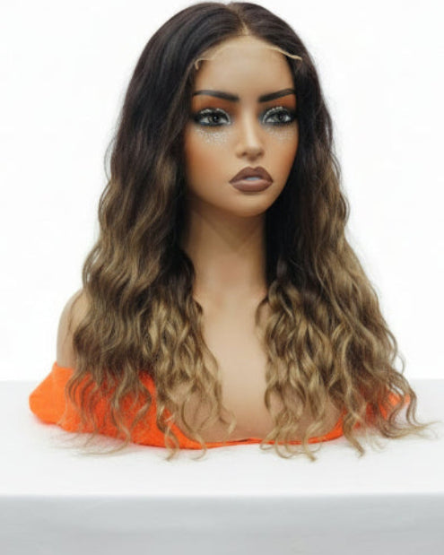 Close-up of an HD lace base on a Curly Closure Wig Dubai installation