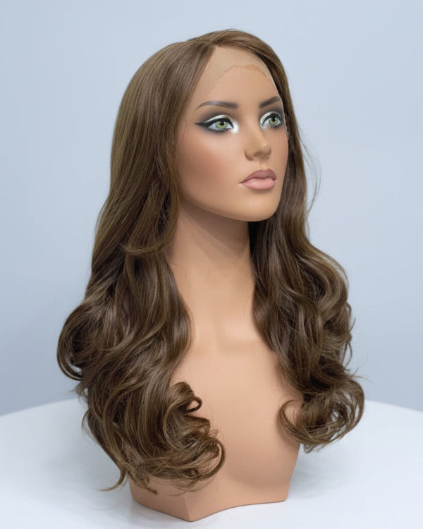 Dark Brown Wavy Human Hair Wig for women