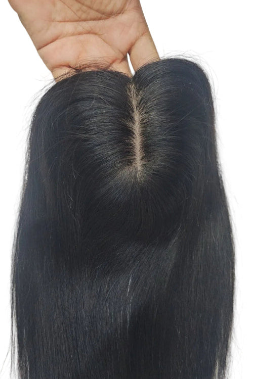 Best silk base hair topper for thinning hair top view