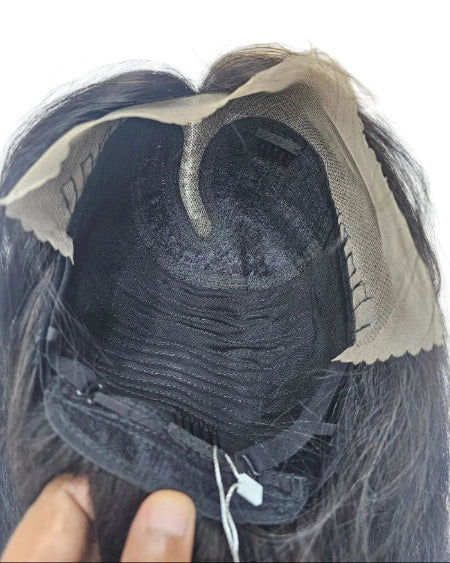 Natural black middle part lace wig available in UAE