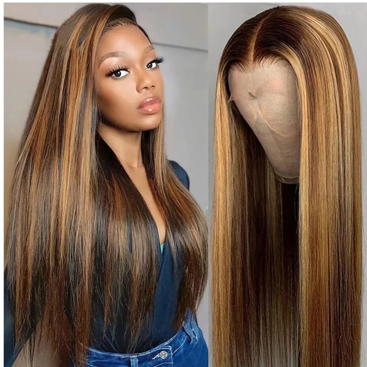 Human Hair Ombre Lace Front Wig For Women's Uae Virgin Italian - Natural Hair and Wigs