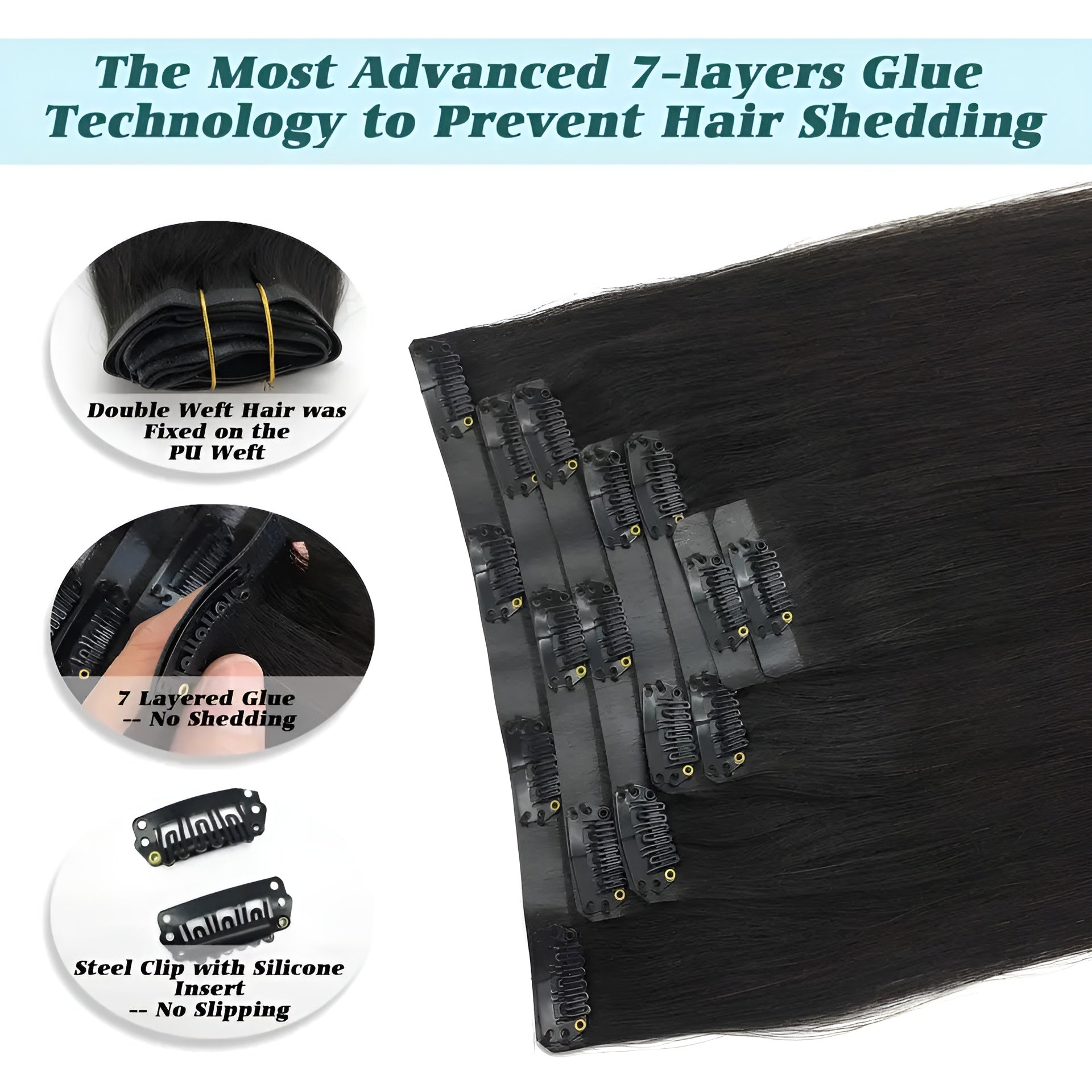 Seamless Human Hair Clips On Extensions near me