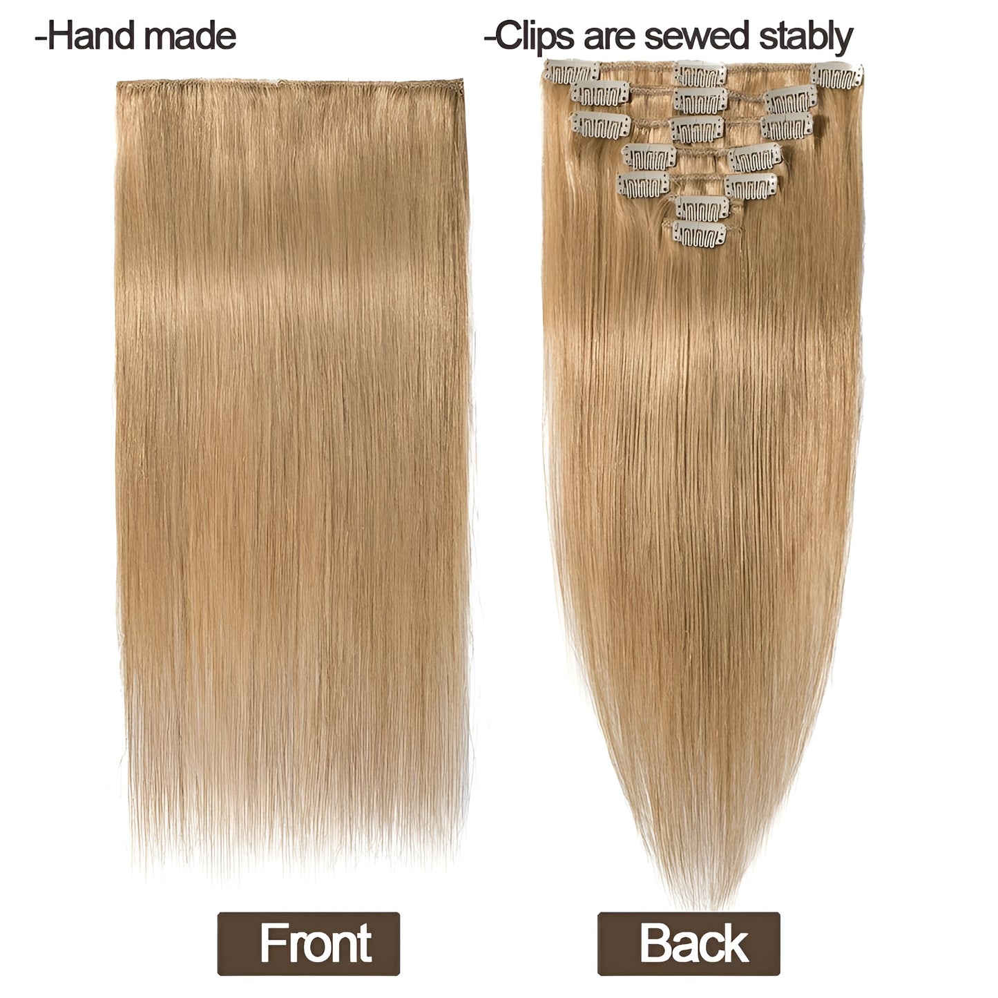 Clip in Hair Pieces Italian Human Hair Clips On Extensions For Women - Natural Hair and Wigs