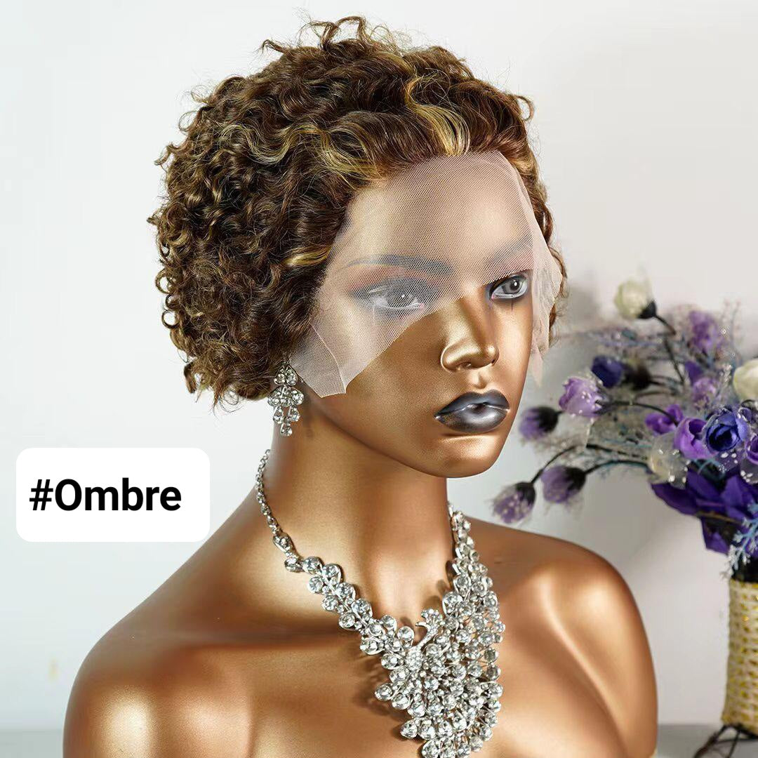 ombre short curly wigs